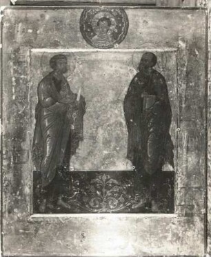 Petrus-Paulus mit Imanuel : Petrus-Paulus mit Imanuel. Ikone; 35,8 x 29,3 cm (1601/1615). Moskau: Tretjakow-Galerie