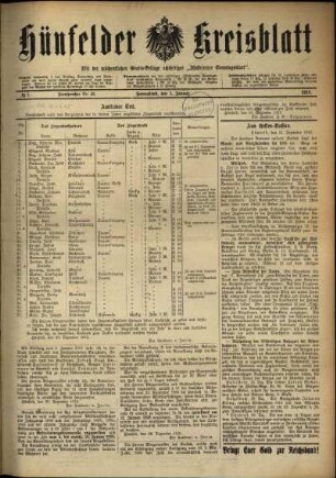 Ausgabe vom Samstag, den 01. Januar 1916.