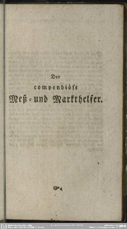 Der compendiösen Meß- und Markthelfer