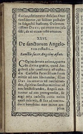 XXVI. De sanctorum Angelorum custodia