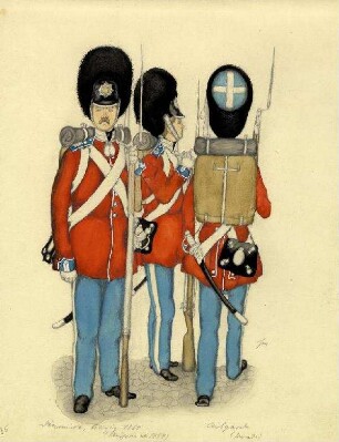 Uniformbild, Leibgardisten der dänischen Armee (1864)