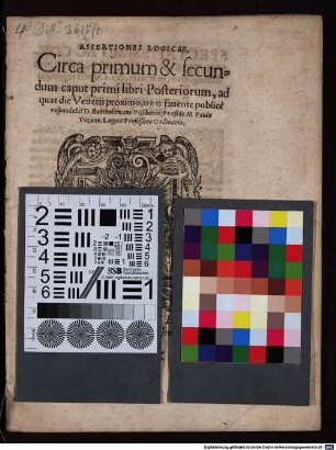 Assertiones Logicae, Circa primum & secundum caput primi libri Posteriorum