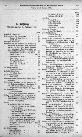 Sitzung 5, 3. Februar 1921