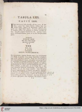 Tabula LXIX. Caput LXIX