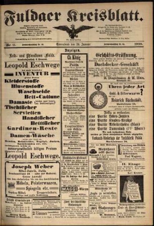 Zweite Ausgabe vom Samstag, den 24. Januar 1903.