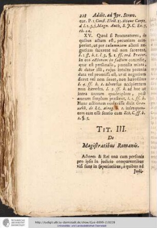 LIB. IV. TIT. III. De Magistratibus Romanis