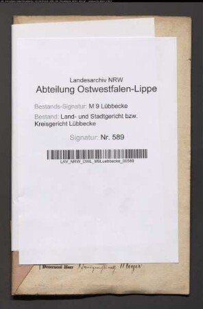 Erblasser: Hagemann, Heinrich Wilhelm: