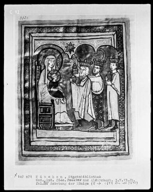 Psalter aus Aldersbach — Anbetung der Könige, Folio 5verso