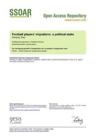 Football players' migrations: a political stake