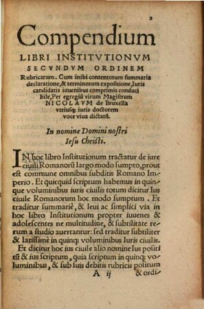 Compendium in quatuor institutionum imperalium libros