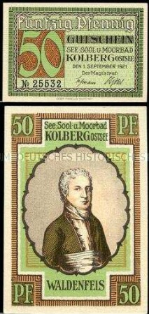 Kolberg, Notgeldserie Persönlichkeiten, 50 Pfennig