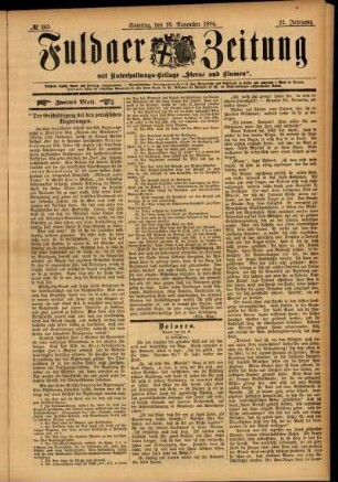 Zweite Ausgabe vom Sonntag, den 18. November 1894.