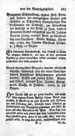 Gottgeheiligte Betrachtungen am Sabbath.