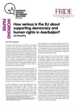 How serious is the EU about supporting democracy and human rights in Azerbaijan?