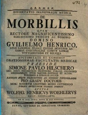 Dissertatio Inavgvralis Medica De Morbillis