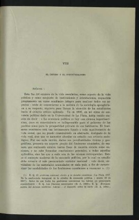 VIII - El dinero y el industrialismo