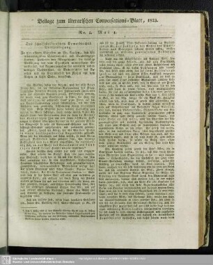 Beilage zum literarischen Conversations-Blatt, 1823. Nr. 5. Mai 1.