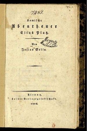 Komische Abentheuer Elias Platz