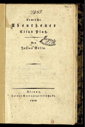 Komische Abentheuer Elias Platz