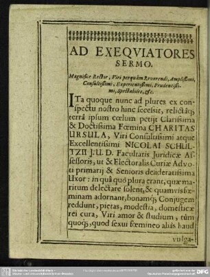 Ad Exequiatores Sermo