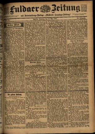 Erste Ausgabe vom Samstag, den 13. Mai 1899.