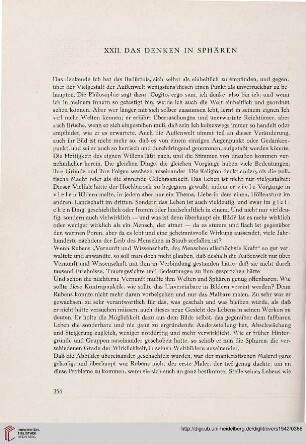 XXII. Das Denken in Sphären
