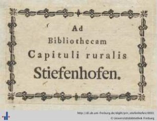 [Provenienz]: Landkapitel Stiefenhofen