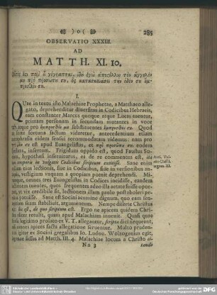 Observatio XXXIII. Ad Matth. XI. 10.