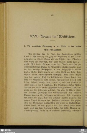 XVI. Torgau im Weltkriege