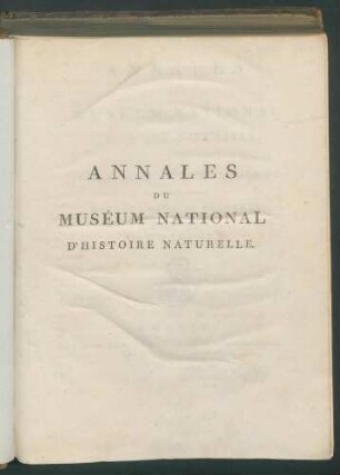 Annales du Muséum National... - 1 Falttab. - T.2