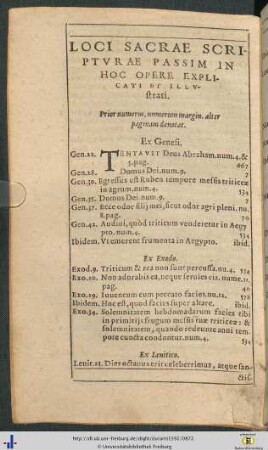 Loci Sacrae Scripturae Passim In Hoc Opere Explicati Et Illustrati.