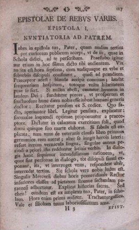 Epistolae De Rebvs Variis.