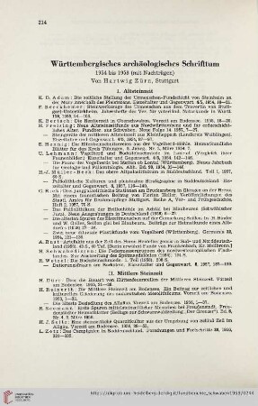 15: Württembergisches archäologisches Schrifttum : 1954 bis 1958 (mit Nachträgen)