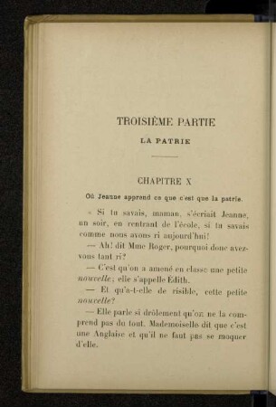 Troisième partie La patrie