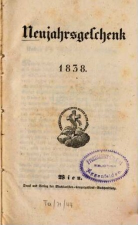 Neujahrsgeschenk. 1838