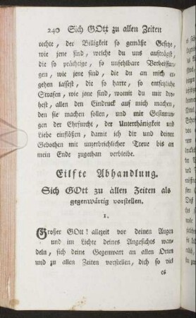 Eilfte Abhandlung. Sich Gott zu allen Zeiten als gegenwärtig vorstellen.