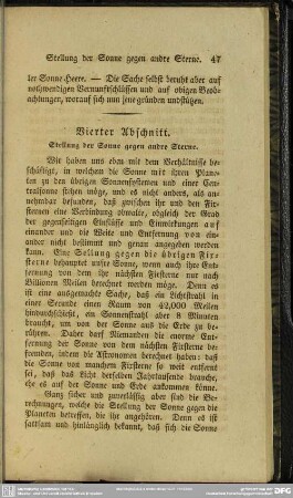 Vierter Abschnitt. Stellung der Sonne gegen andre Sterne