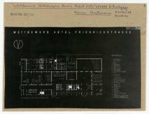 Wettbewerb Hotel-Komplex Berlin ("Hotel Friedrichstrasse"). Berlin, Mitte, Friedrichstraße/Clara-Zetkin-Strasse/Mittelstraße/Neustädtische Kirchstraße