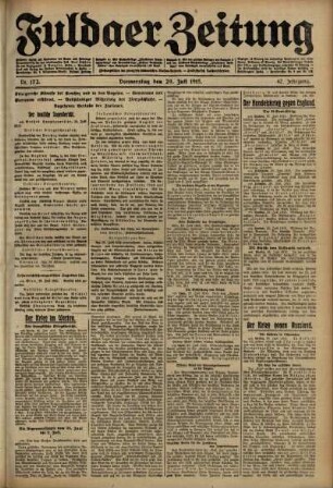 Ausgabe vom Donnerstag, den 29. Juli 1915.