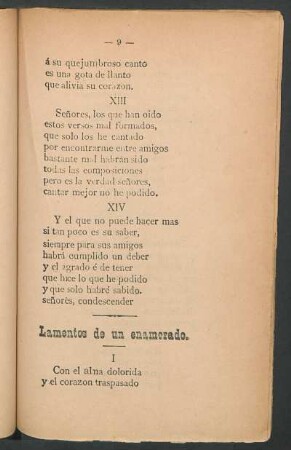 Lamentos de un enamorado