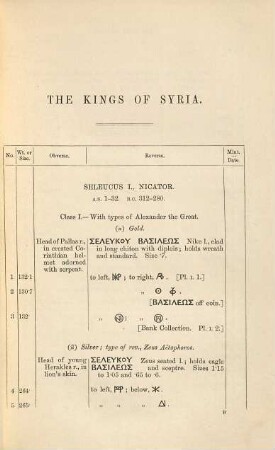 Catalogue of Greek coins: The Seleucid kings of Syria
