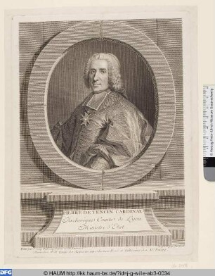 Kardinal Pierre Guérin de Tencin , Comte de Lyon, Ministre d?Etat