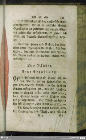 Die Räuber. Eine Erzählung