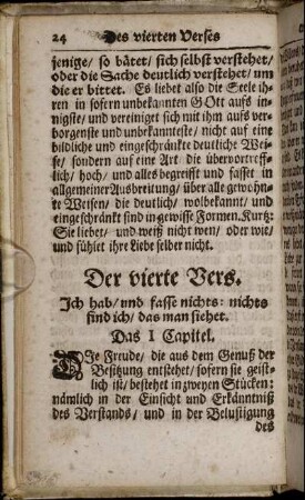 Der vierte Vers. Ich hab/ und fasse nichts: nichts find ich/ das man siehet.