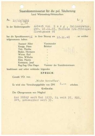 Berg, Albert von