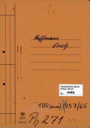 Personenheft Erich Hoffmann (*23.04.1900, + 15.05.1946)