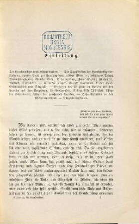 Die Krankenpflege im Hause und im Hospitale : ein Handbuch für Familien und Krankenpflegerinnen