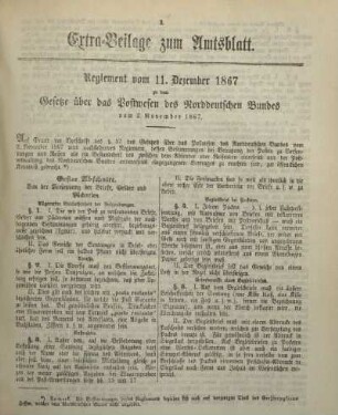 Extra-Beilage zum Amtsblatt.