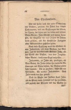 XI. Von Christenthum
