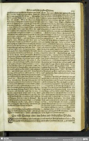Auslegung des sieben und sechtzigsten Psalms